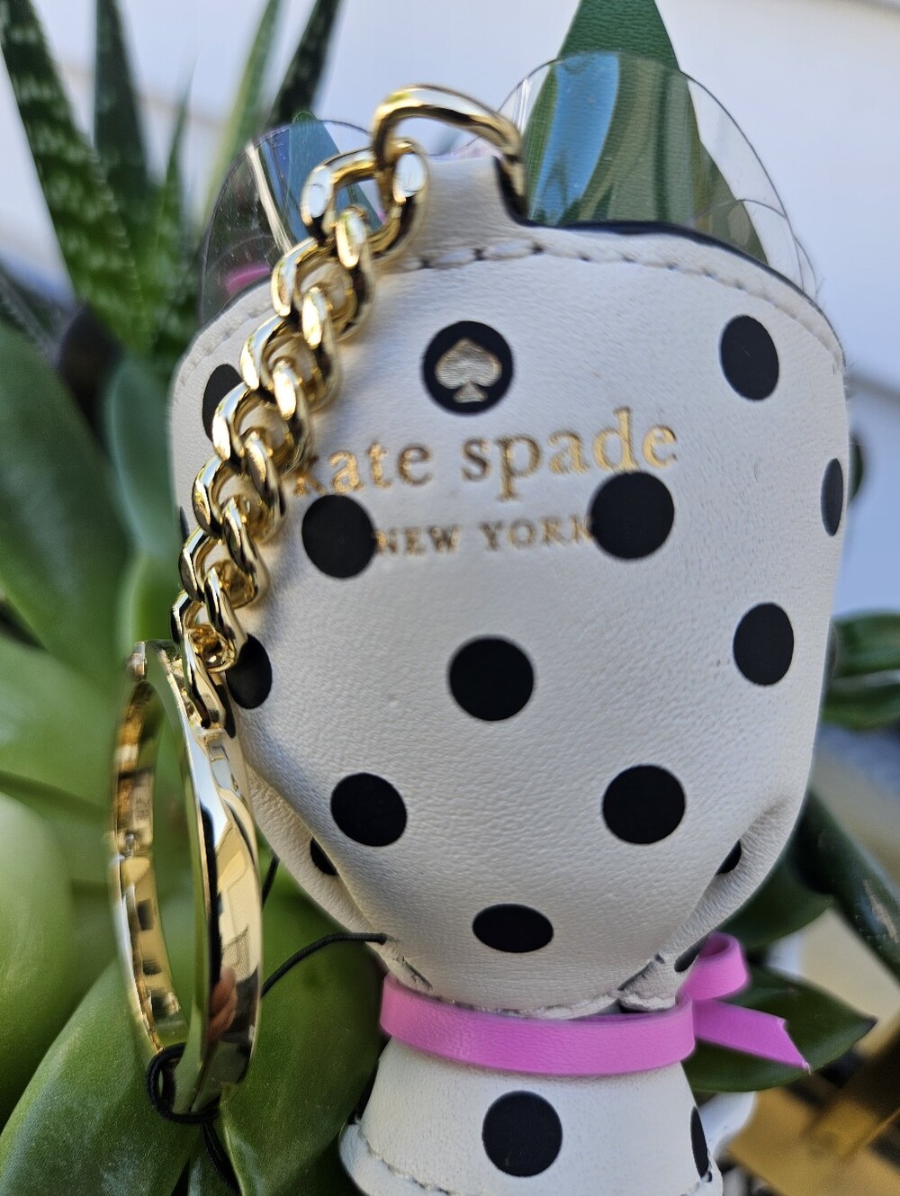 Kate Spade Flora Flower Bouquet Bag Charm Keychain Polka Dot Pink. Nwt - Picture 4 of 9